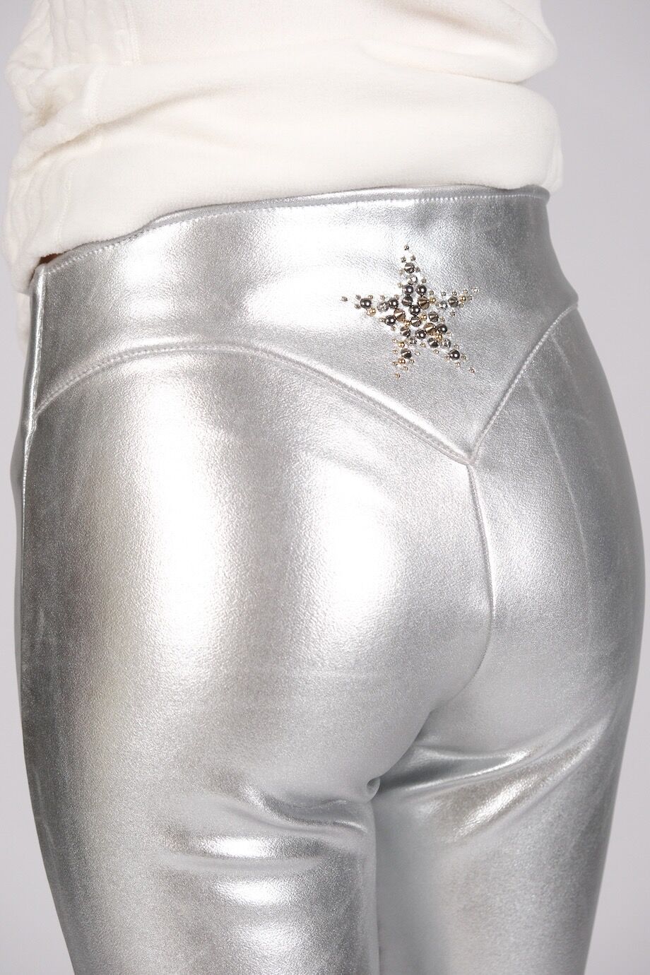 image 5 Леггинсы цвета металлик