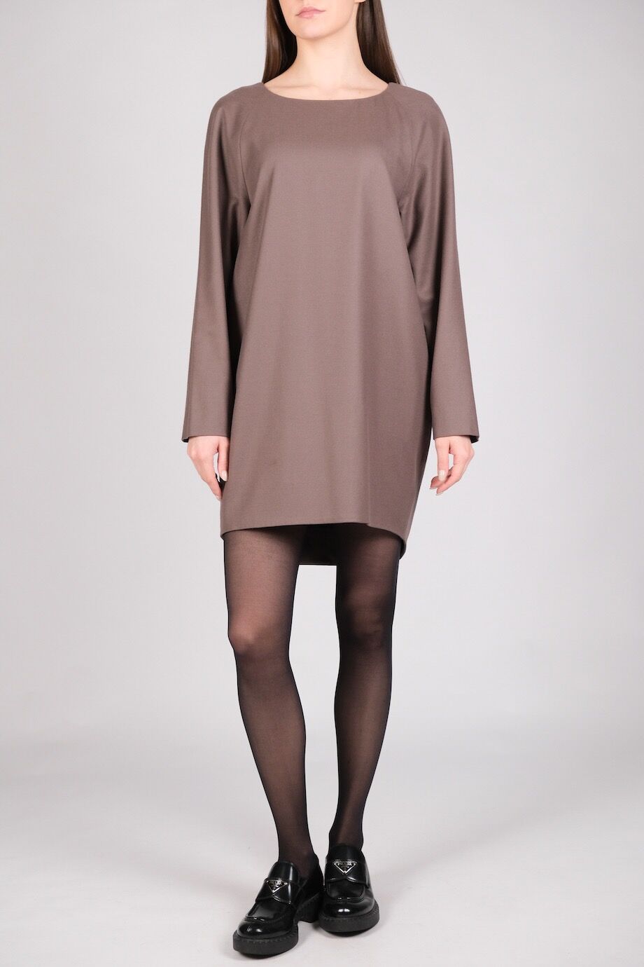 image 1 Платье кофейного цвета с длинными рукавами