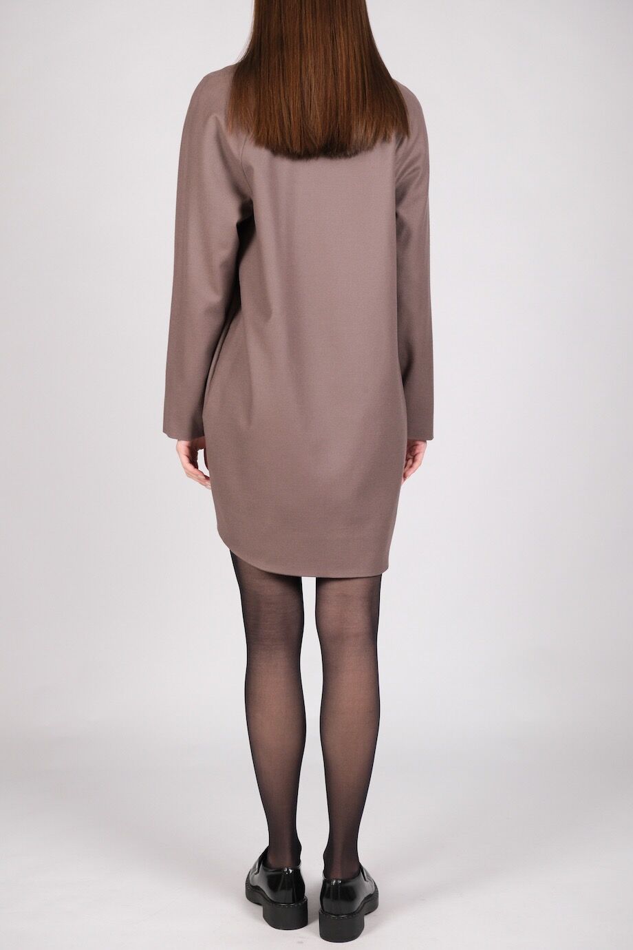 image 3 Платье кофейного цвета с длинными рукавами