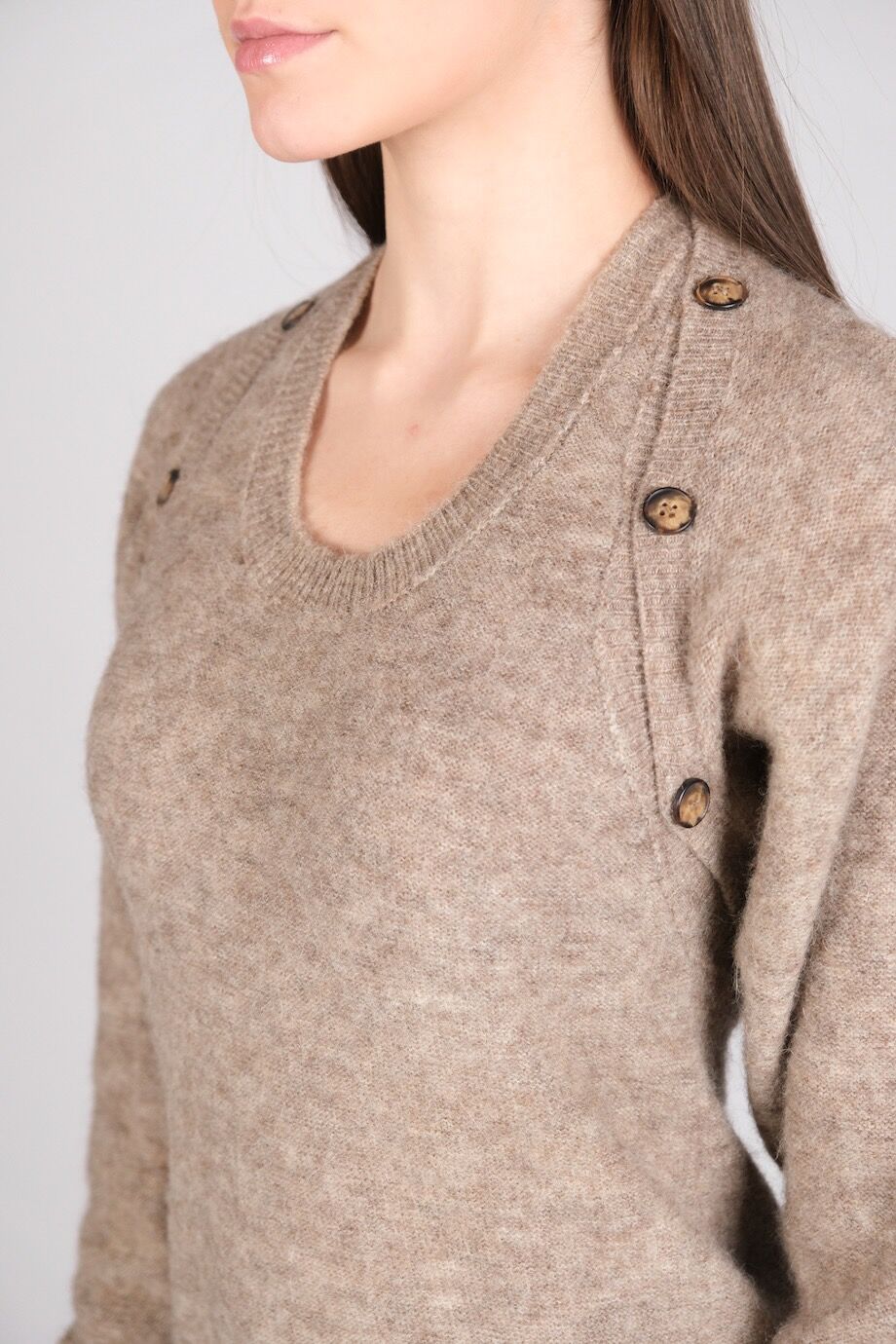 image 4 Платье-свитер бежевого цвета с отстегивающейся спинкой