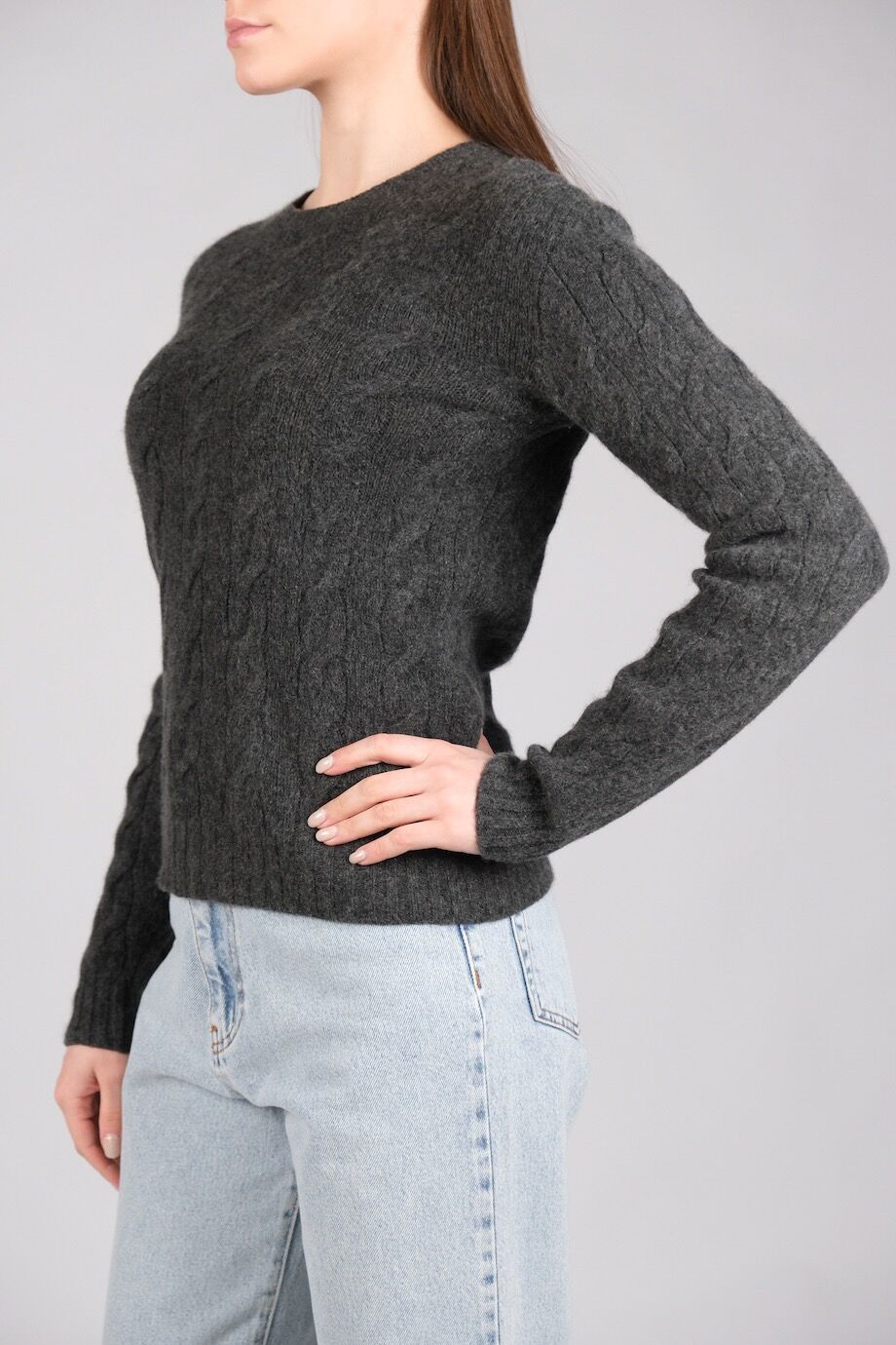 image 2 Кашемировый свитер темно-серого цвета