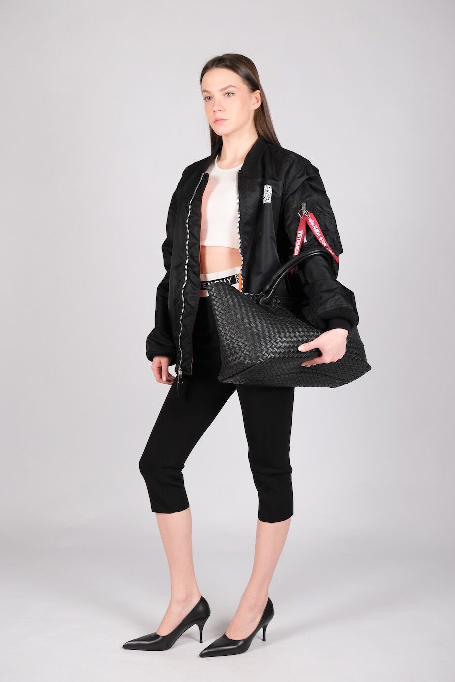 image 2 Велосипедки черного цвета с белым эластичным поясом