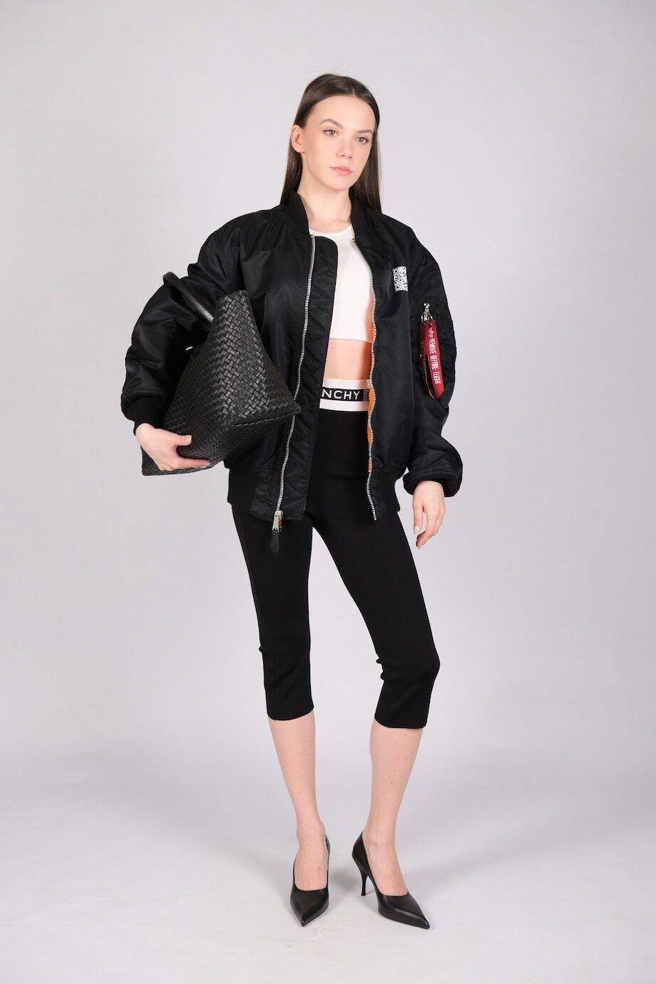 image 1 Велосипедки черного цвета с белым эластичным поясом