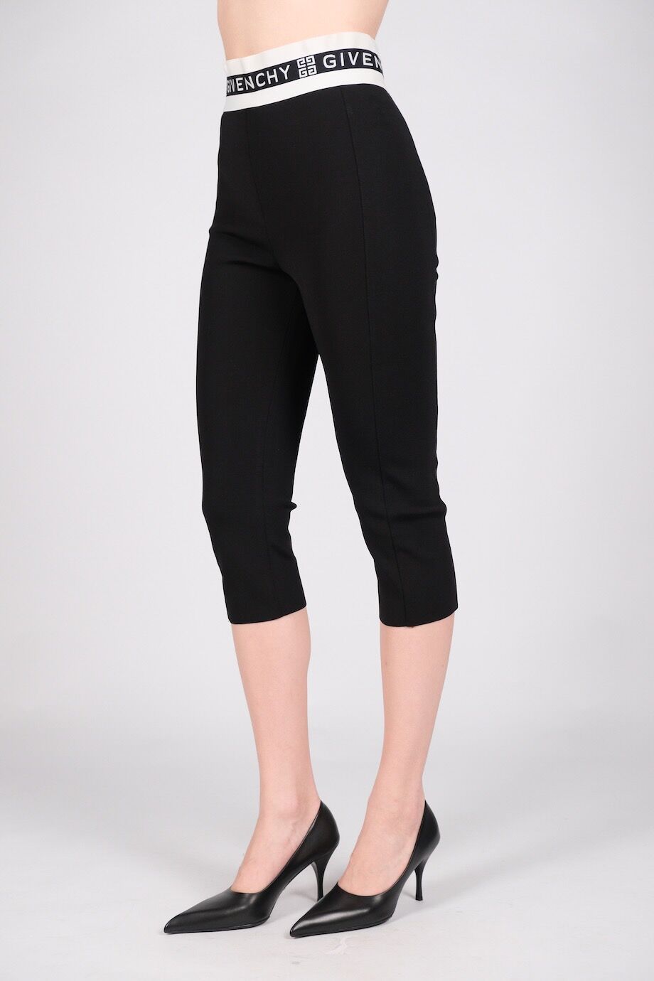 image 4 Велосипедки черного цвета с белым эластичным поясом