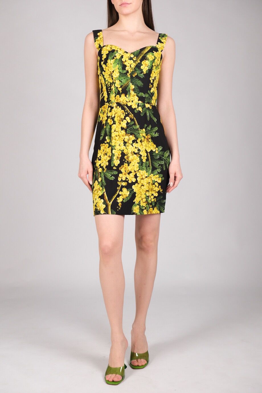 image 1 Платье черного цвета с мимозами