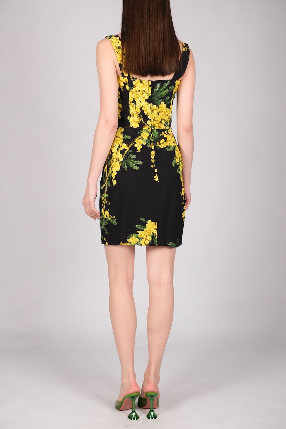 image 3 Платье черного цвета с мимозами