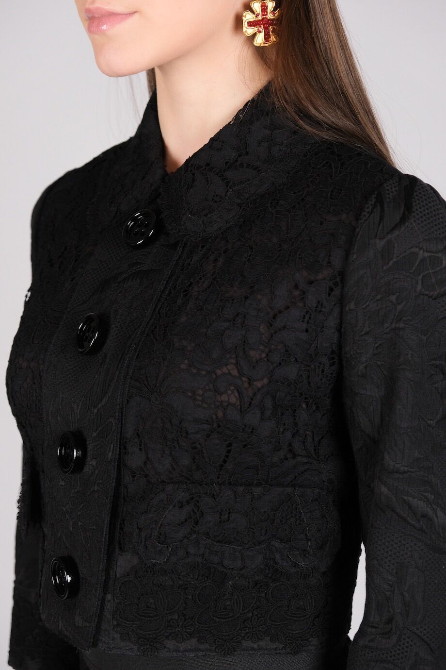 image 6 Укороченный кружевной жакет