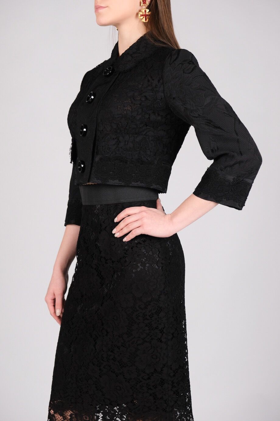 image 4 Укороченный кружевной жакет
