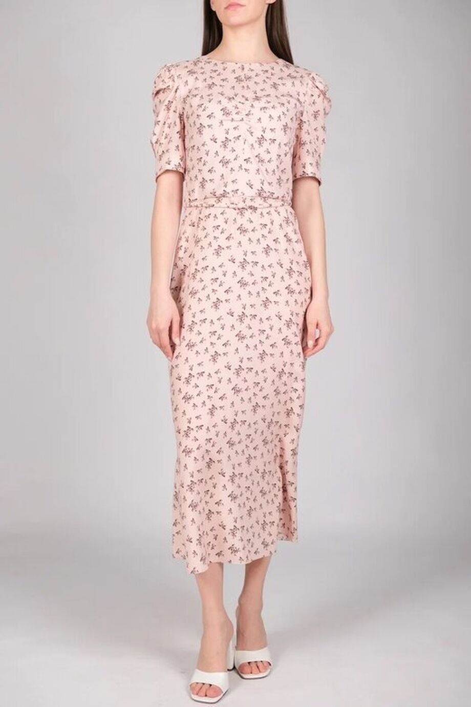 image 1 Шёлковое платье нежно-розового цвета с цветочным принтом