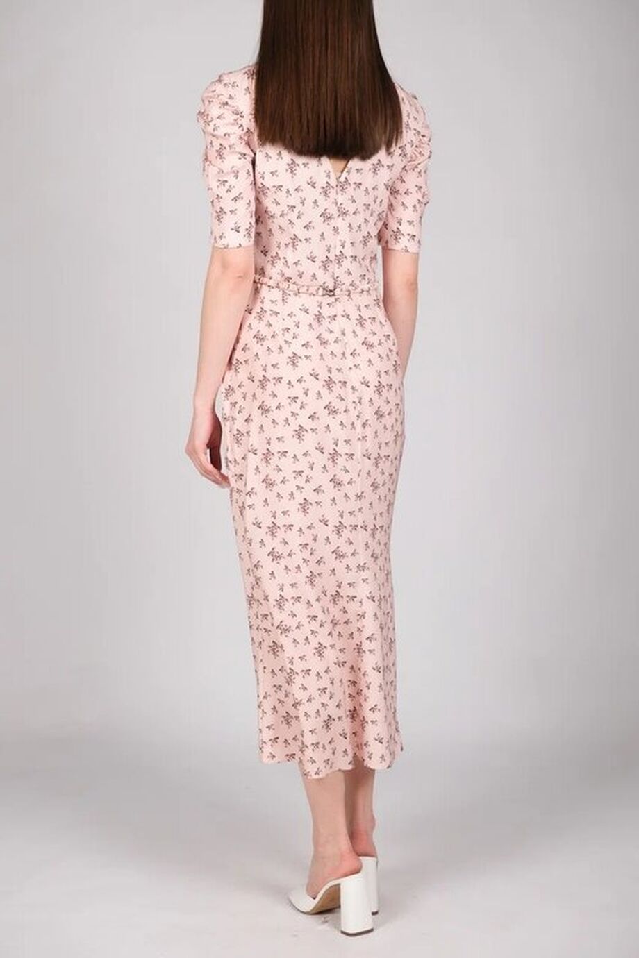 image 3 Шёлковое платье нежно-розового цвета с цветочным принтом