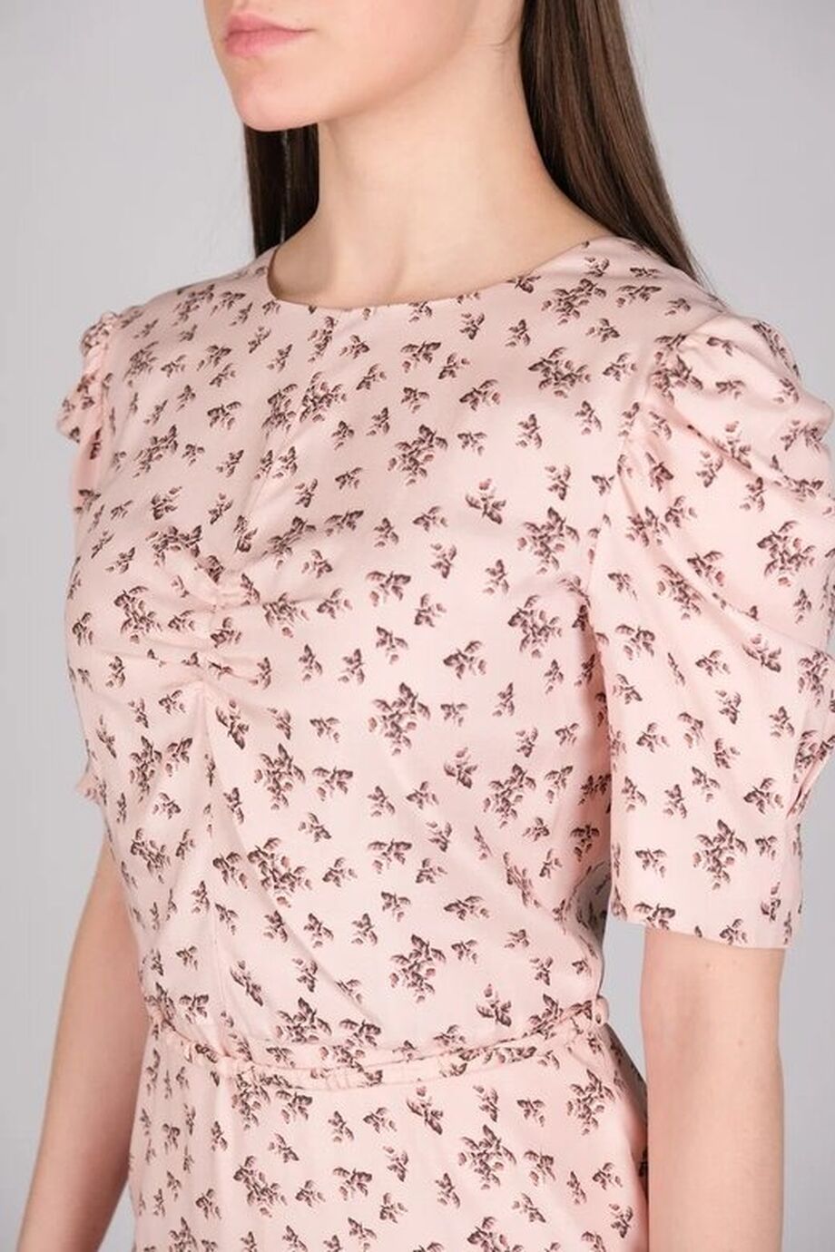 image 4 Шёлковое платье нежно-розового цвета с цветочным принтом