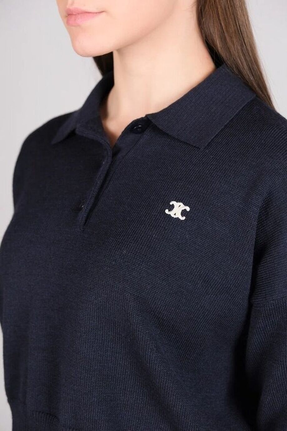 image 4 Трикотажное поло темно-синего цвета с лого