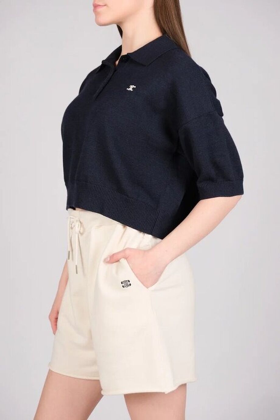 image 2 Трикотажное поло темно-синего цвета с лого