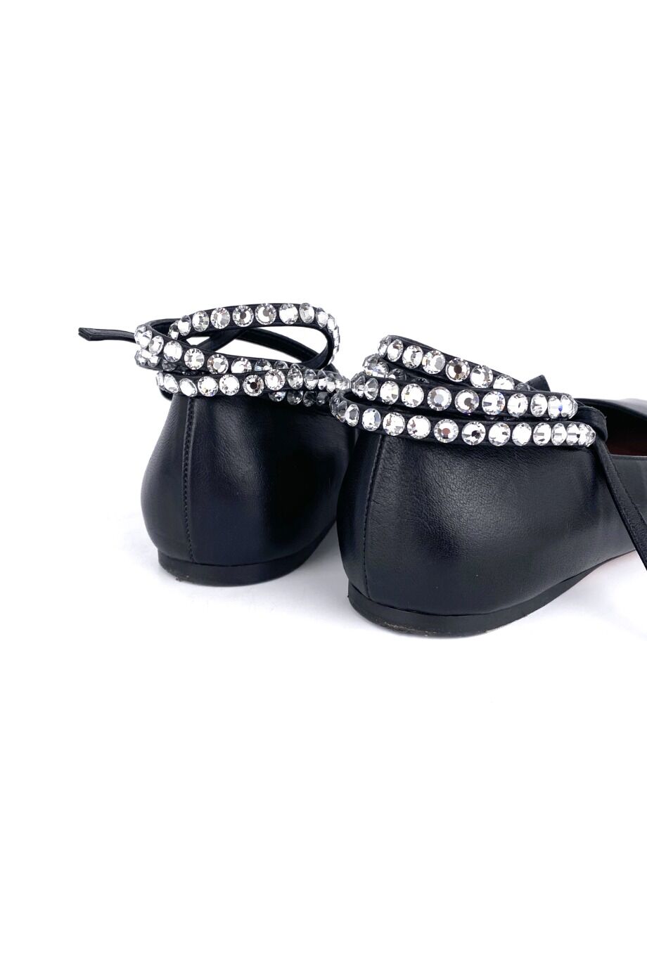 image 4 Балетки с квадратным носом и со стразами на шнурках