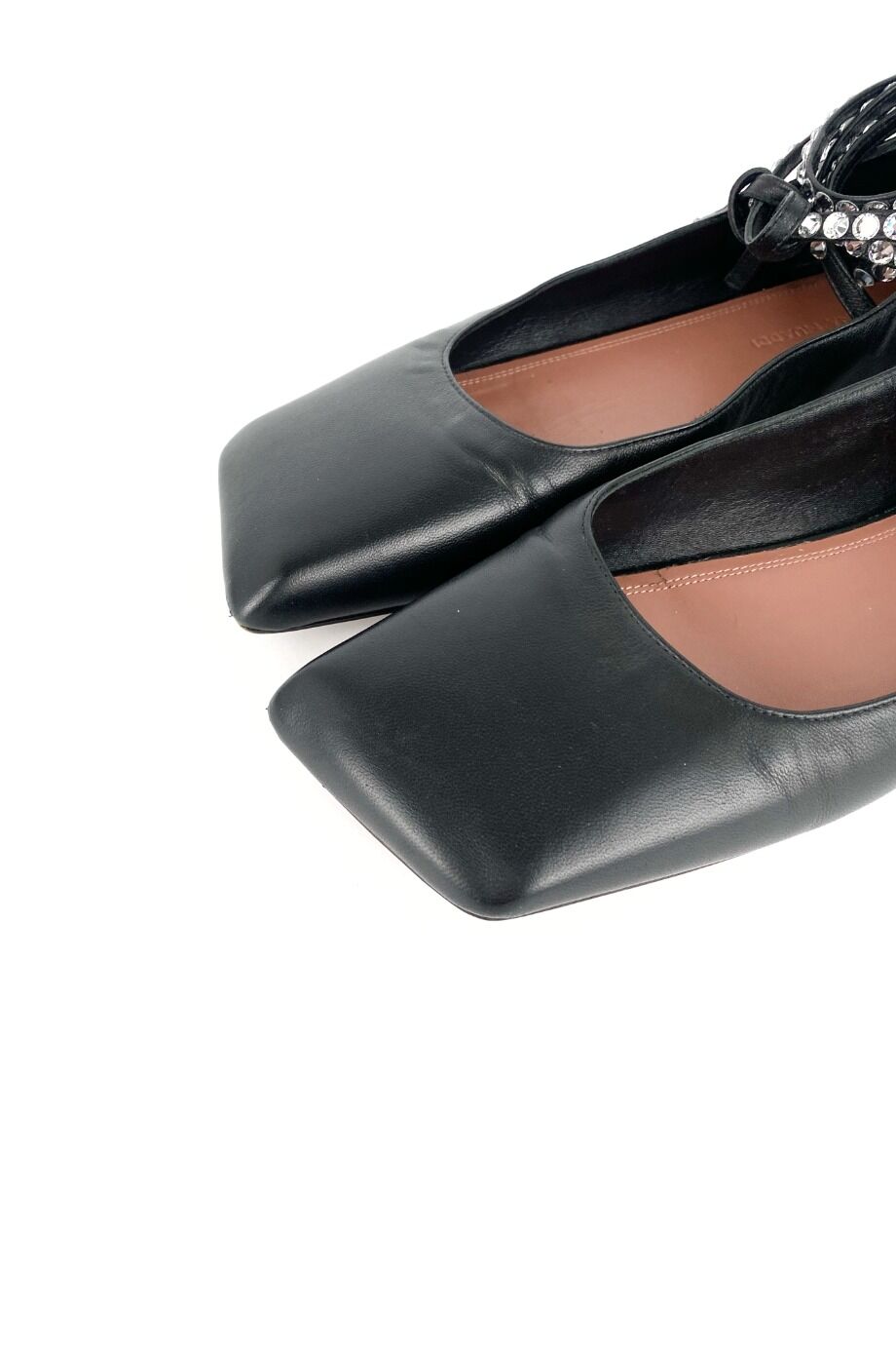 image 3 Балетки с квадратным носом и со стразами на шнурках