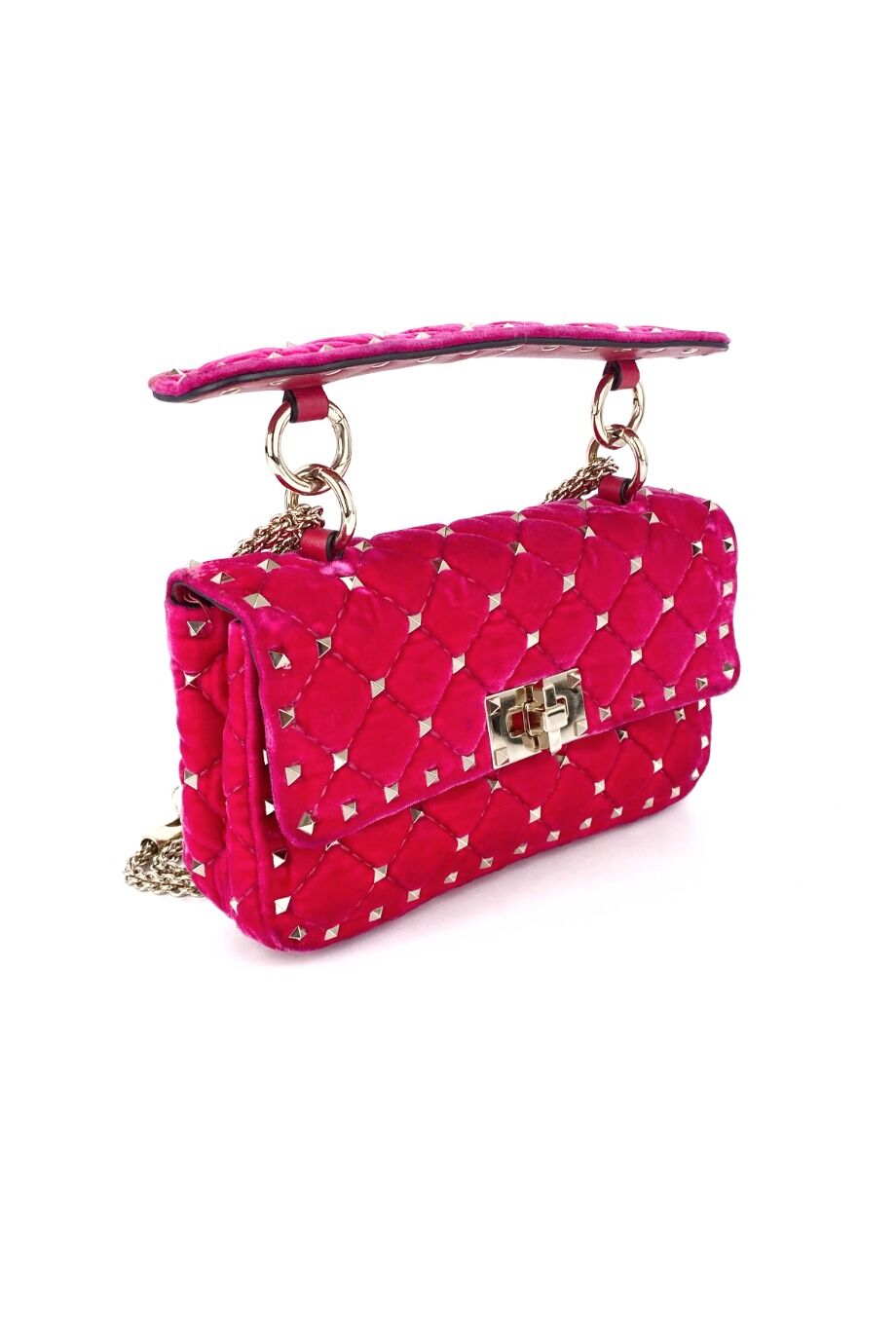 image 2 Бархатная сумка Rockstud Spike розового цвета