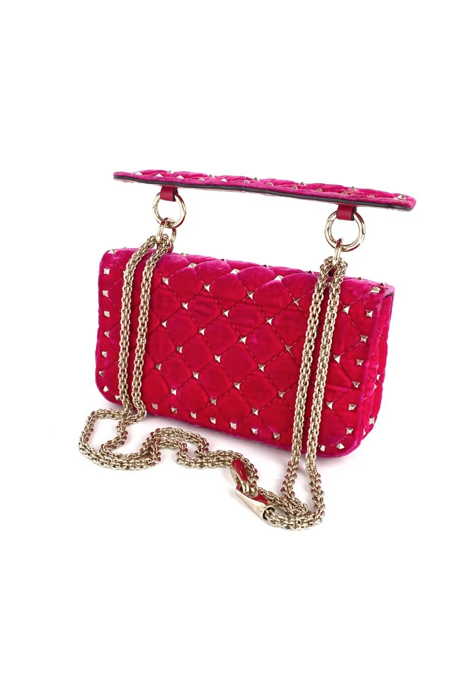 image 4 Бархатная сумка Rockstud Spike розового цвета