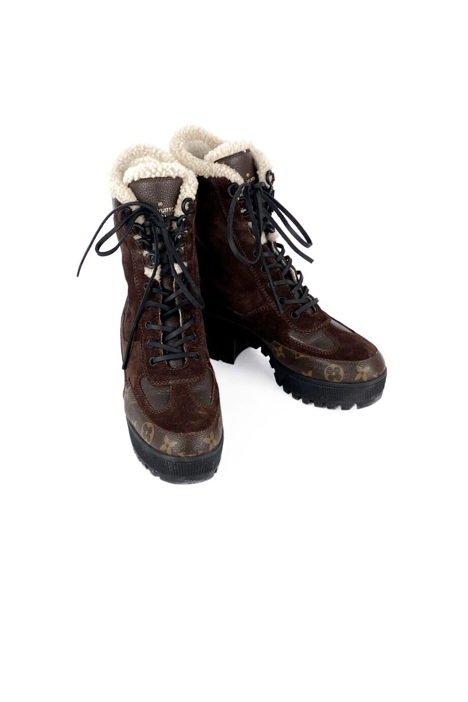 image 2 Ботильоны на меху коричневого цвета