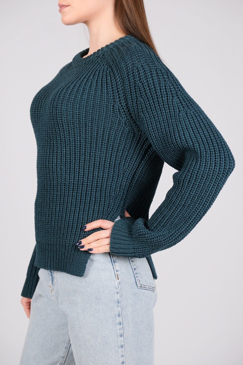 image 2 Свитер зеленого цвета крупной вязки