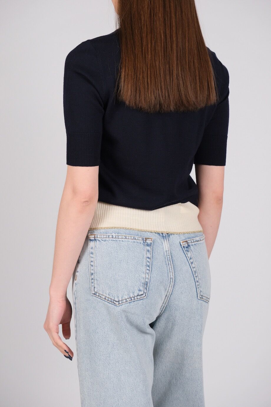 image 3 Топ синего цвета с окантовкой