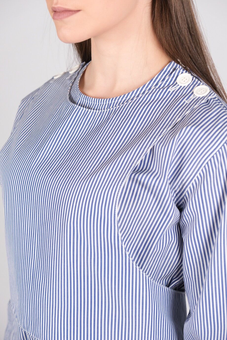 image 5 Комбинированная рубашка в полоску