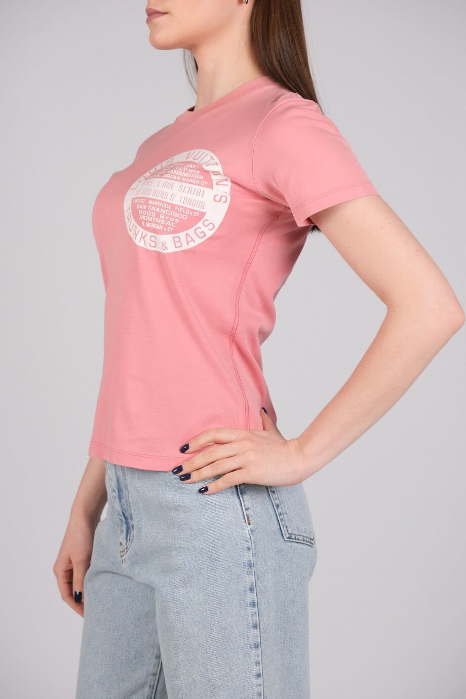 image 2 Футболка персикового цвета с белым лого