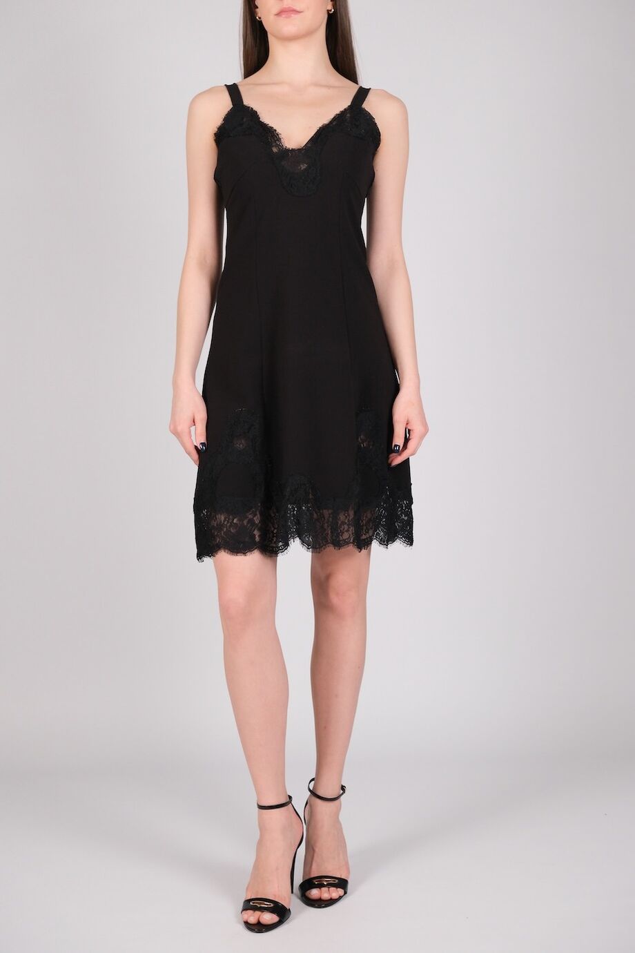 image 1 Платье черного цвета со вставками из кружева