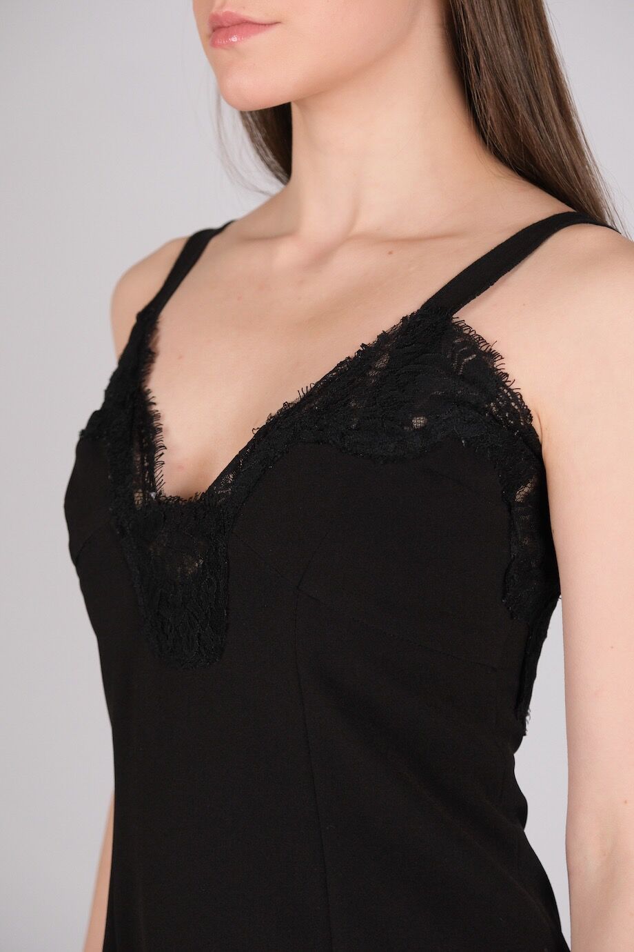 image 4 Платье черного цвета со вставками из кружева
