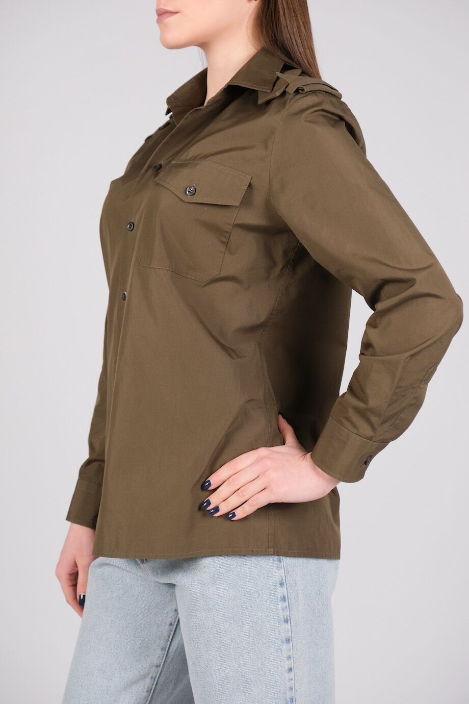 image 2 Рубашка цвета хаки с погонами