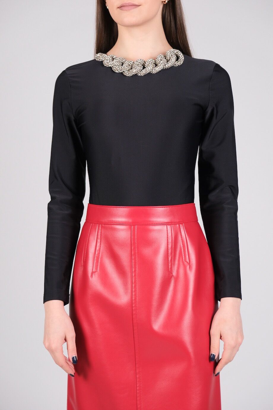 image 1 Боди чёрного цвета с декором из камней