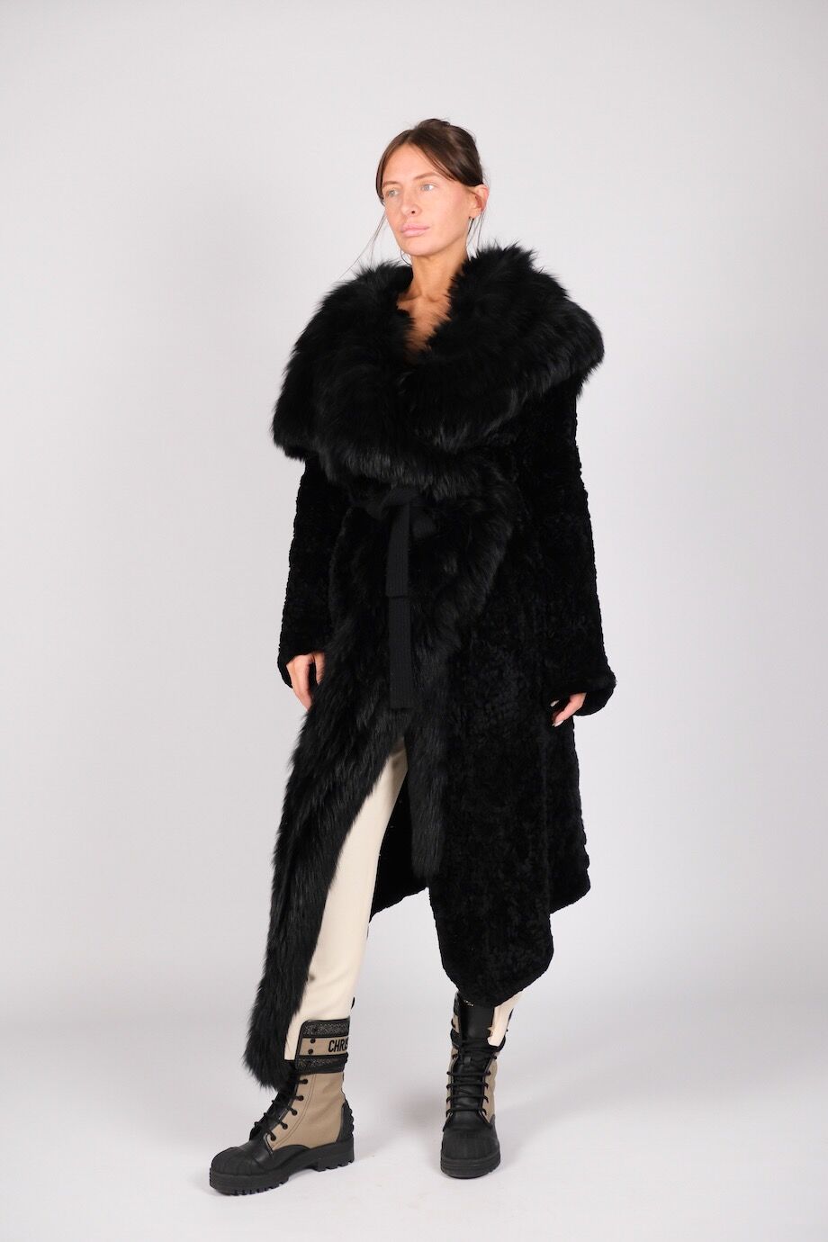 image 1 Вязаная шуба черного цвета
