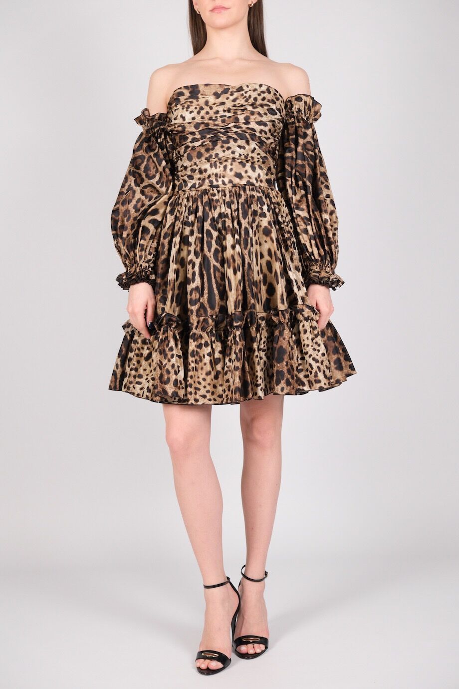 image 1 Платье леопардовой расцветки со съемными рукавами