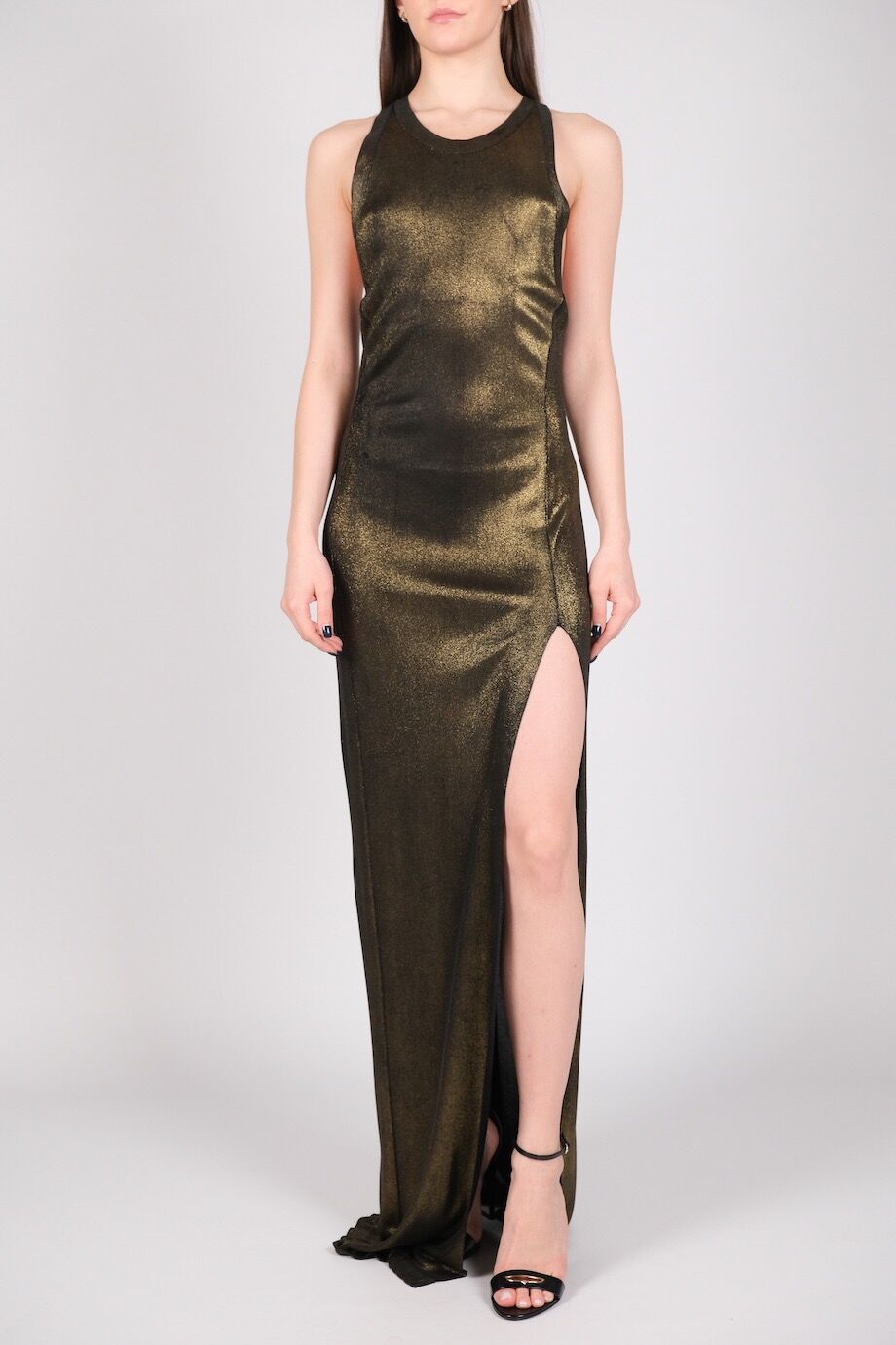 image 1 Платье бронзового цвета с металлическим декором