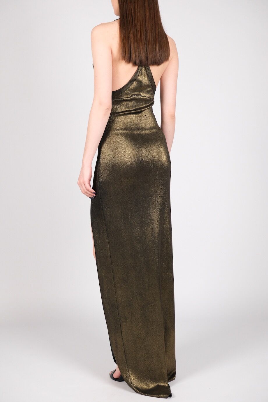 image 3 Платье бронзового цвета с металлическим декором
