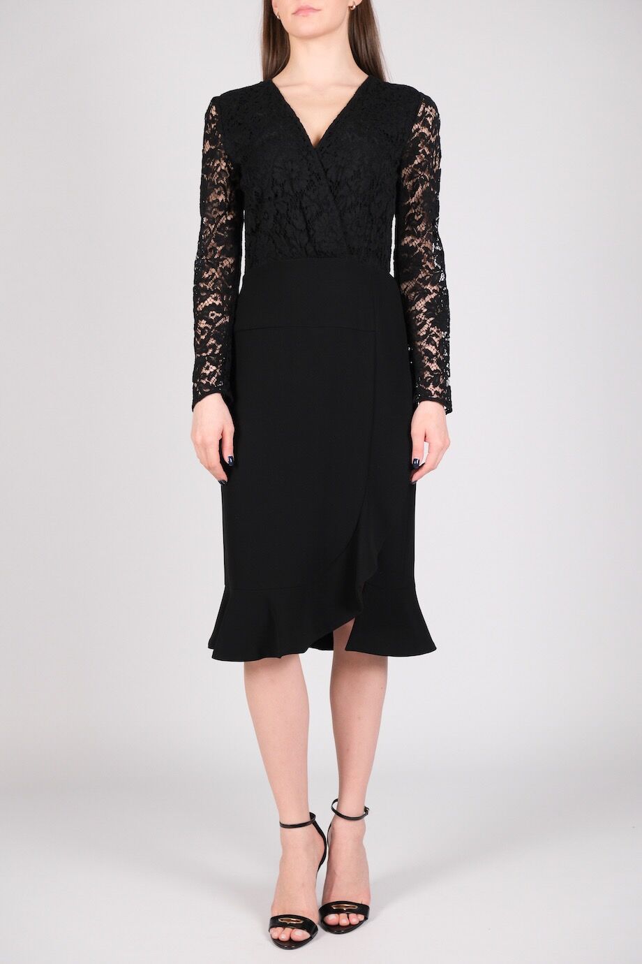 image 1 Комбинированное платье черного цвета