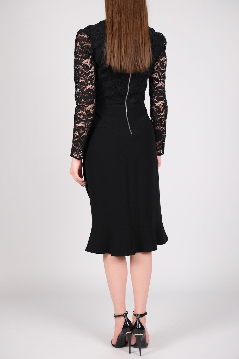 image 3 Комбинированное платье черного цвета