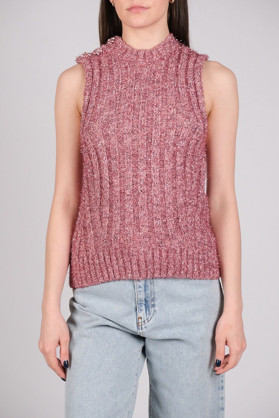image 1 Топ розового цвета с люрексом