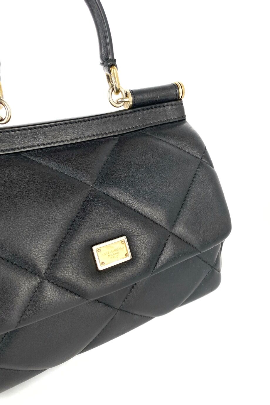 image 4 Сумка Sicily Small черного цвета из стеганной кожи