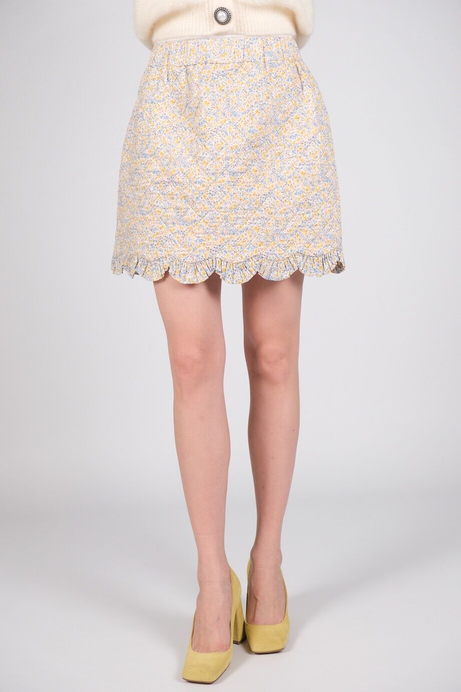 image 2 Стеганая юбка с цветочным принтом