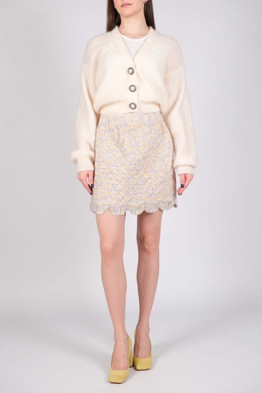 image 1 Стеганая юбка с цветочным принтом