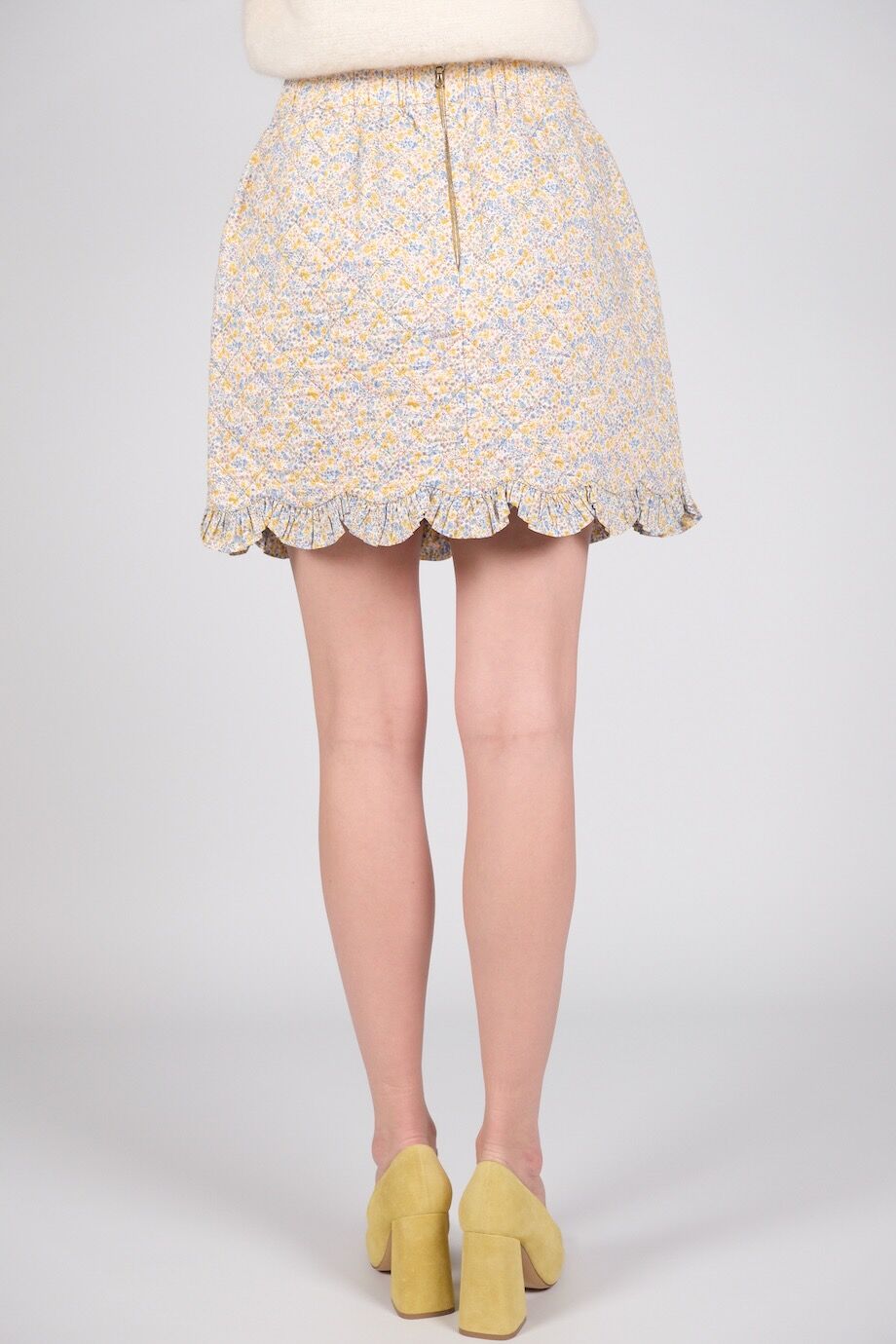 image 4 Стеганая юбка с цветочным принтом