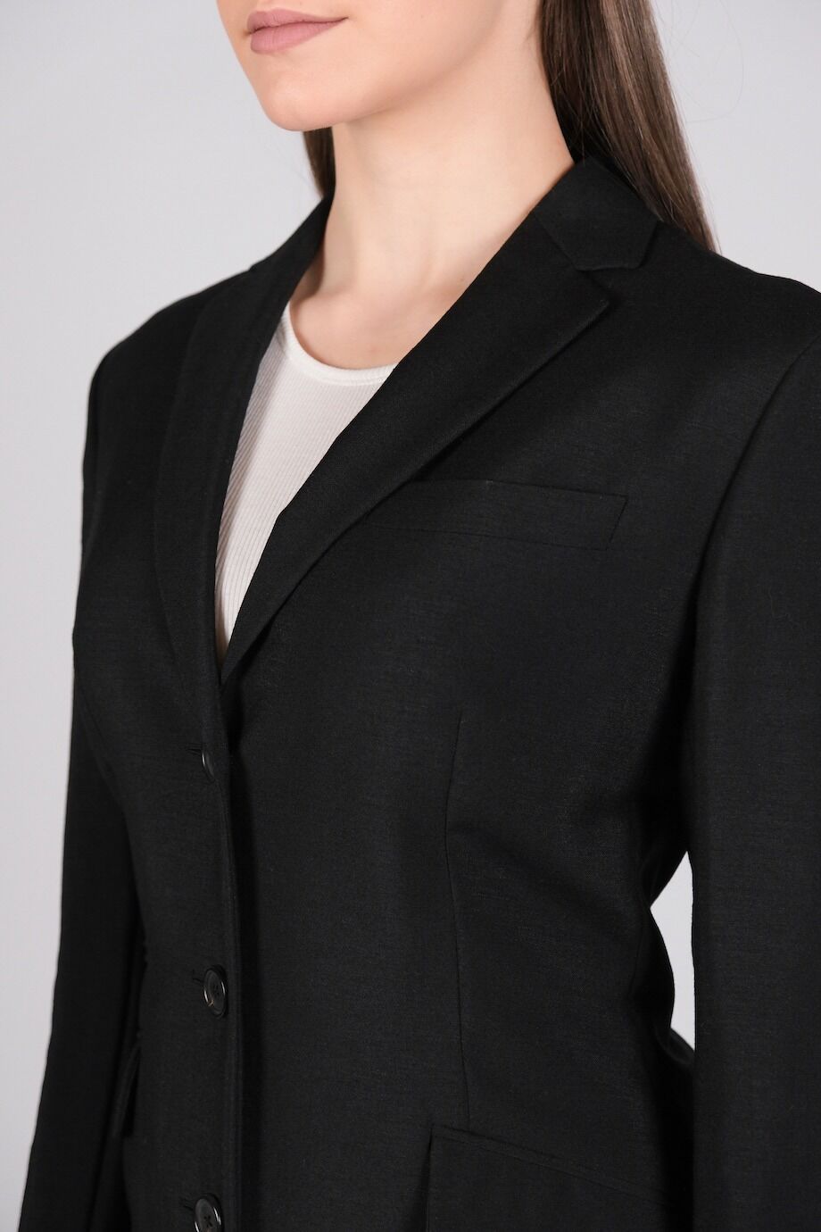 image 7 Пальто черного цвета из костюмной шерсти