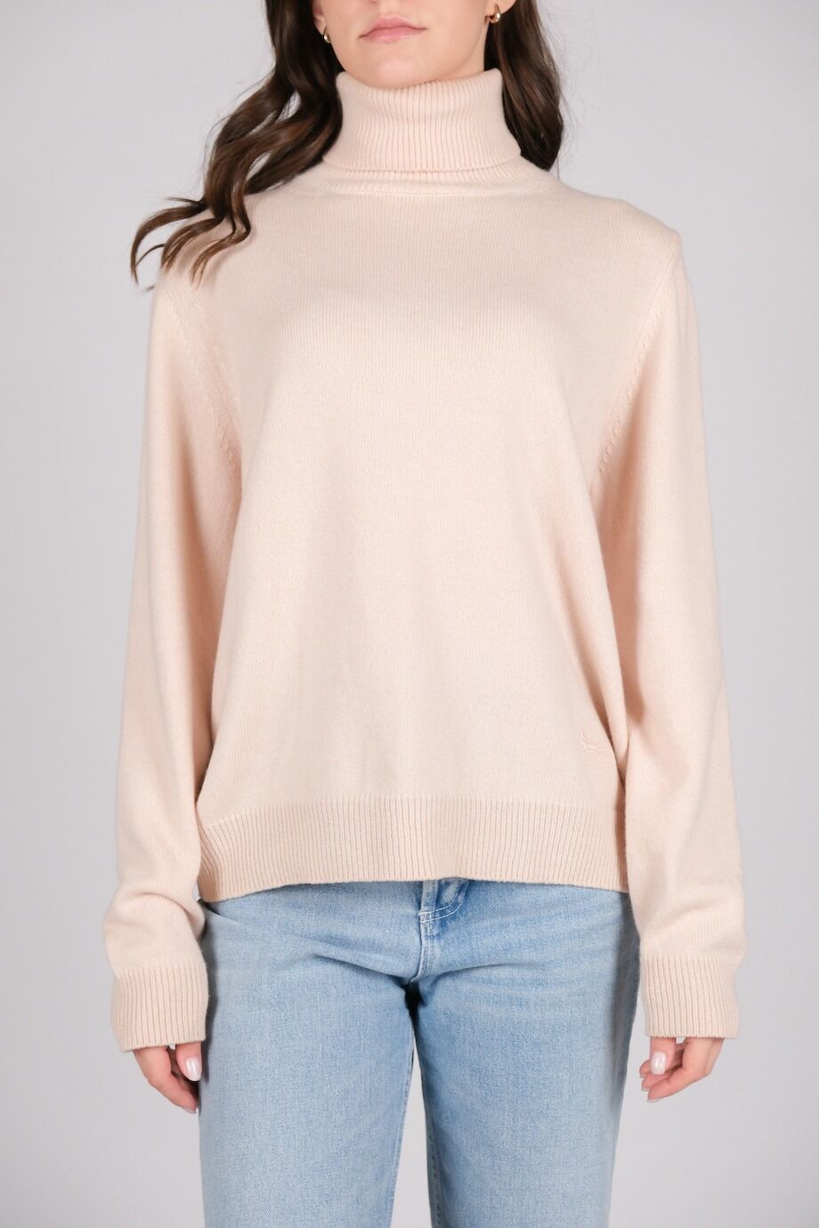 image 1 Кашемировый свитер пудрового цвета с высоким горлом