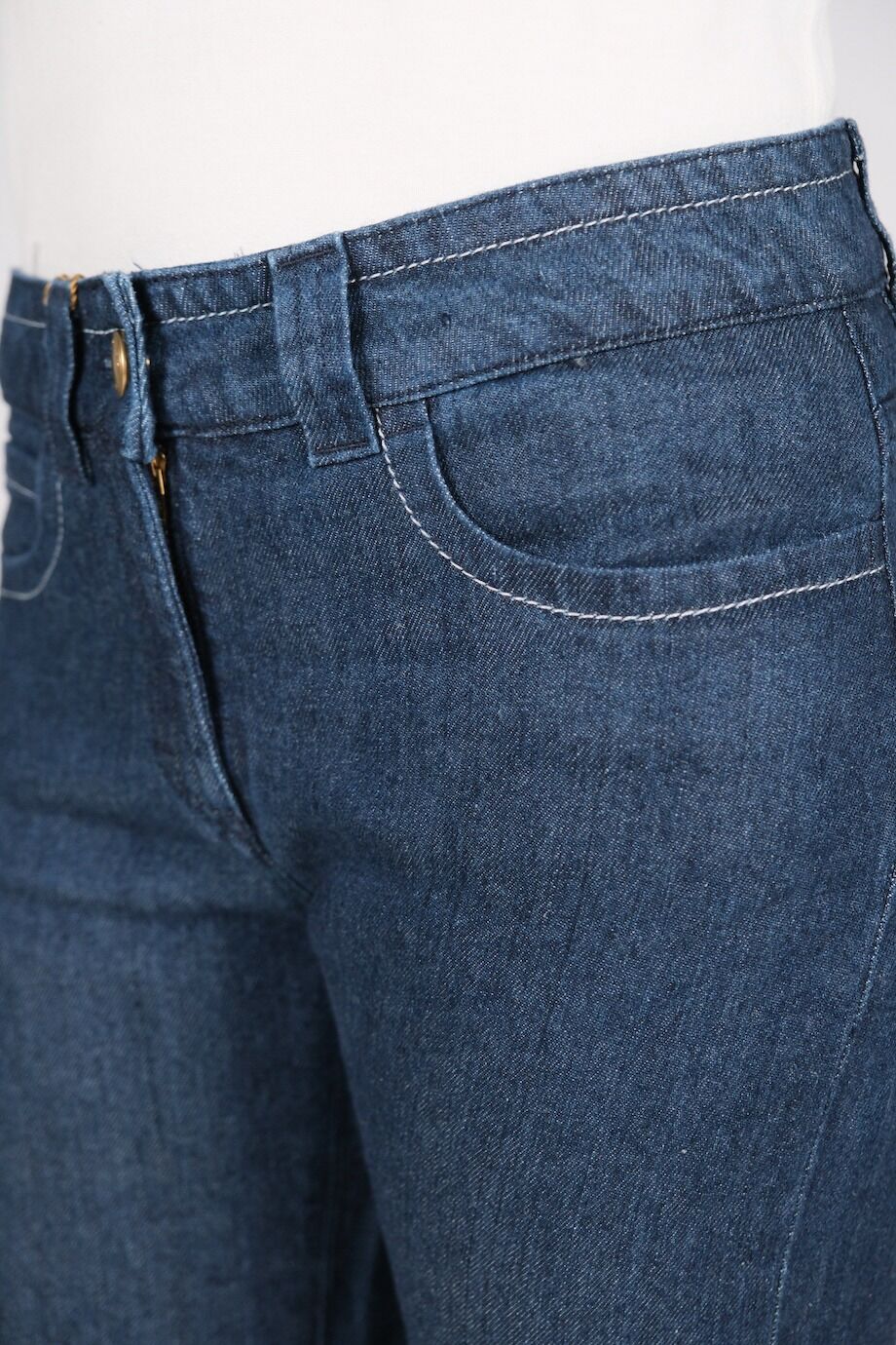 image 5 Льняные джинсы темно-синего цвета