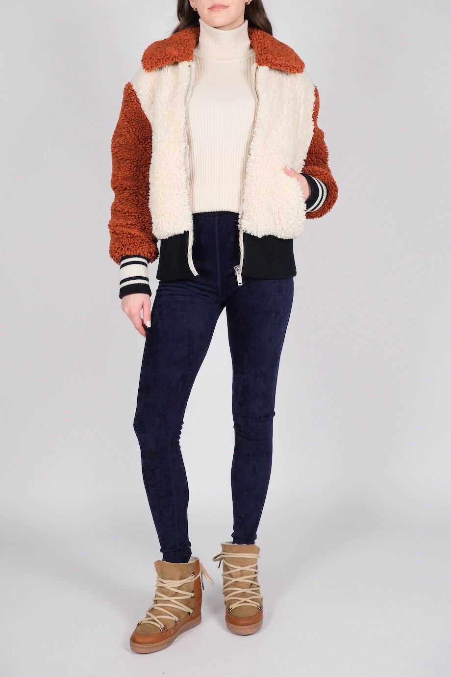 image 1 Леггинсы плюшевые синего цвета