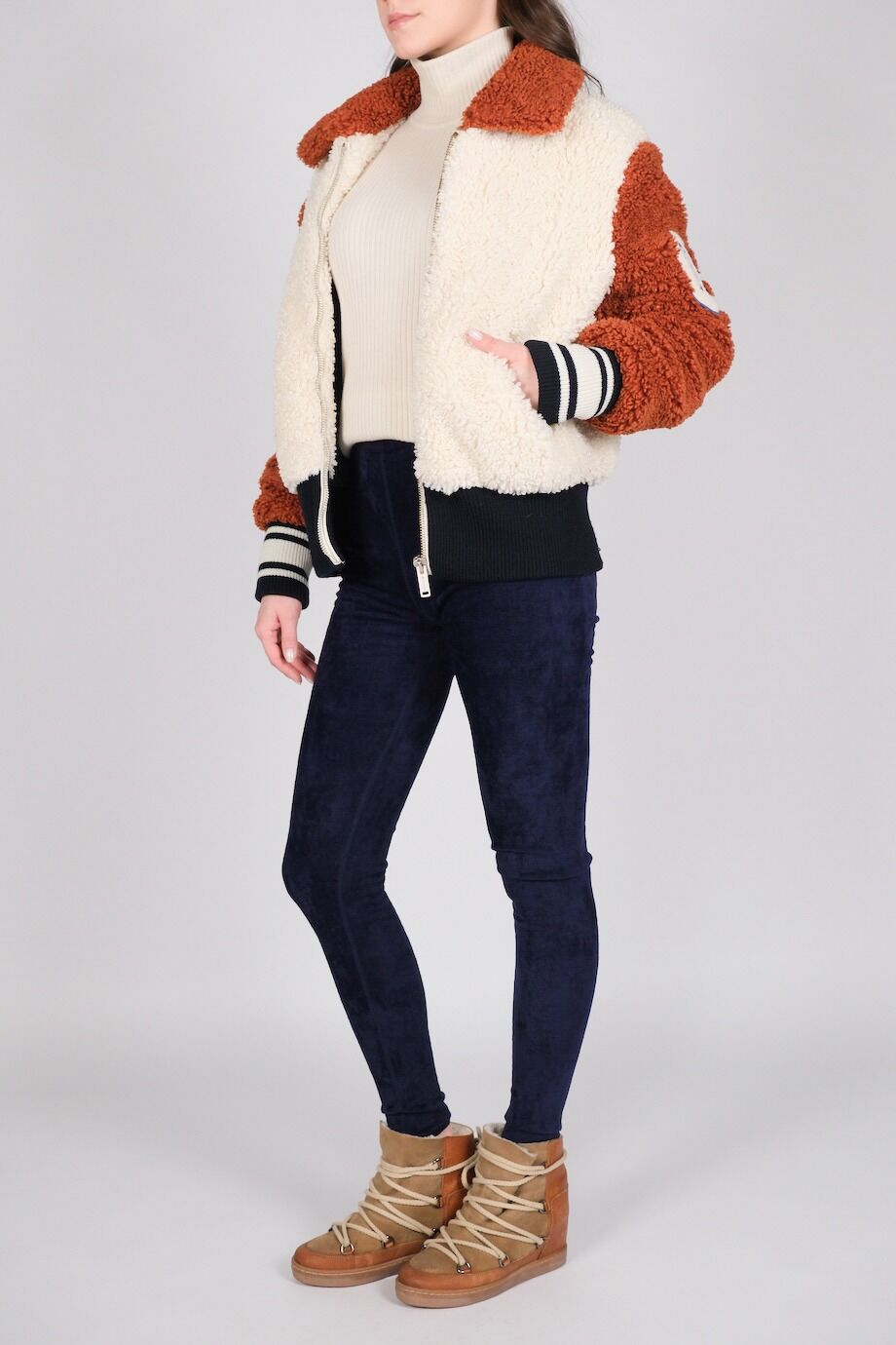 image 2 Леггинсы плюшевые синего цвета