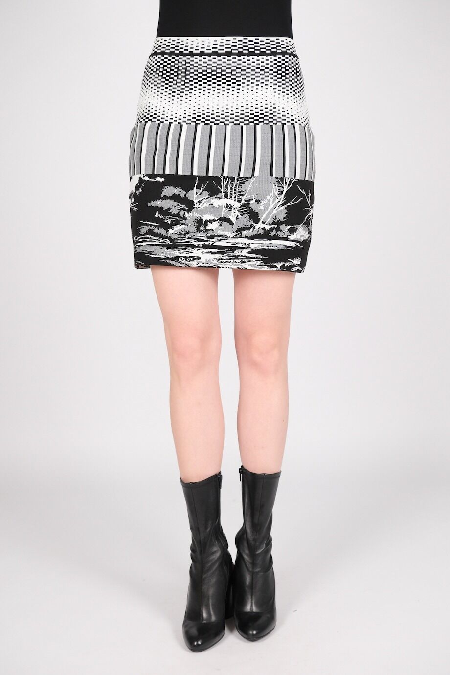 image 2 Юбка-мини черно-белой расцветки