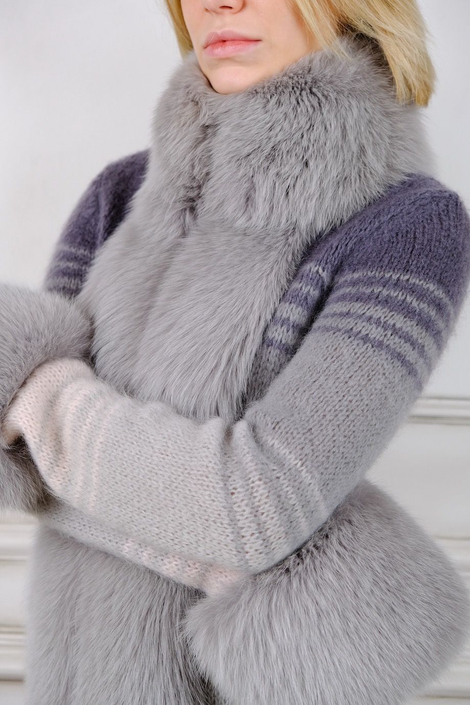 image 4 Удлиненный кардиган с меховой отделкой