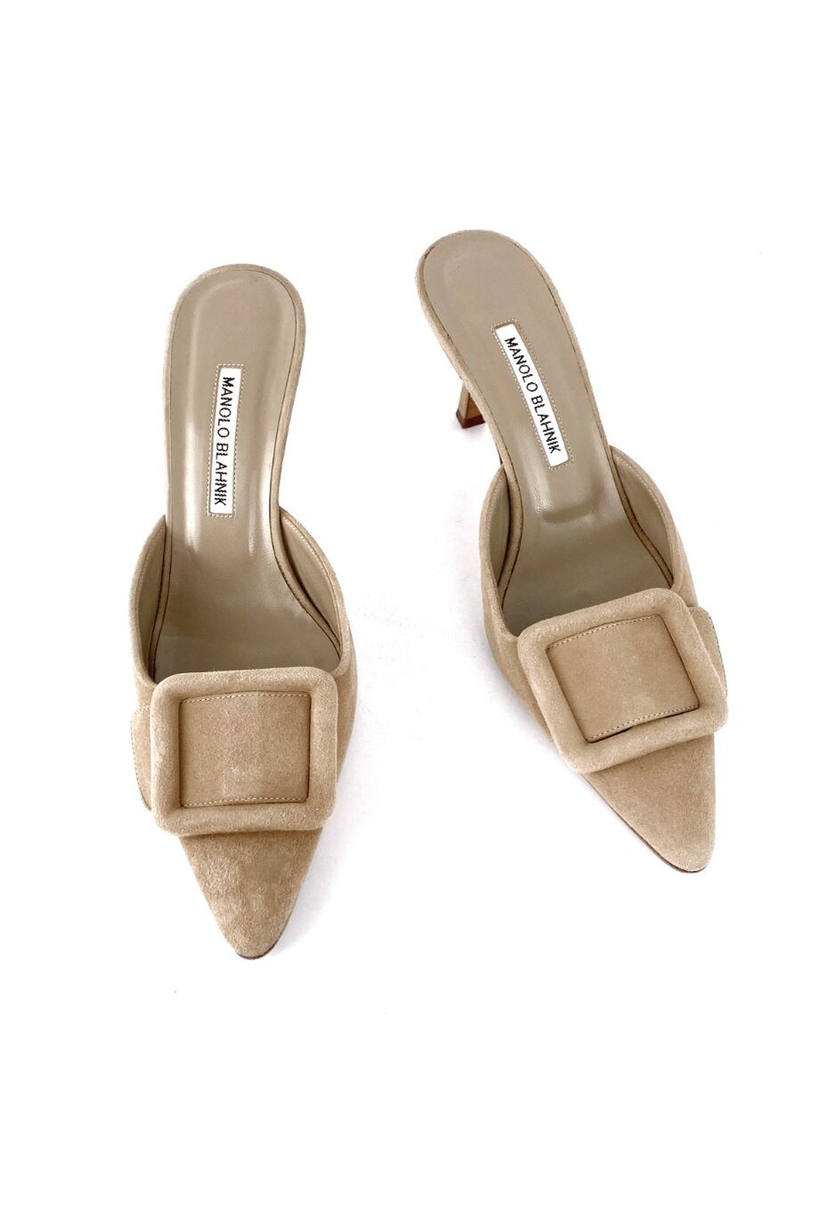 image 2 Замшевые мюли бежевого цвета