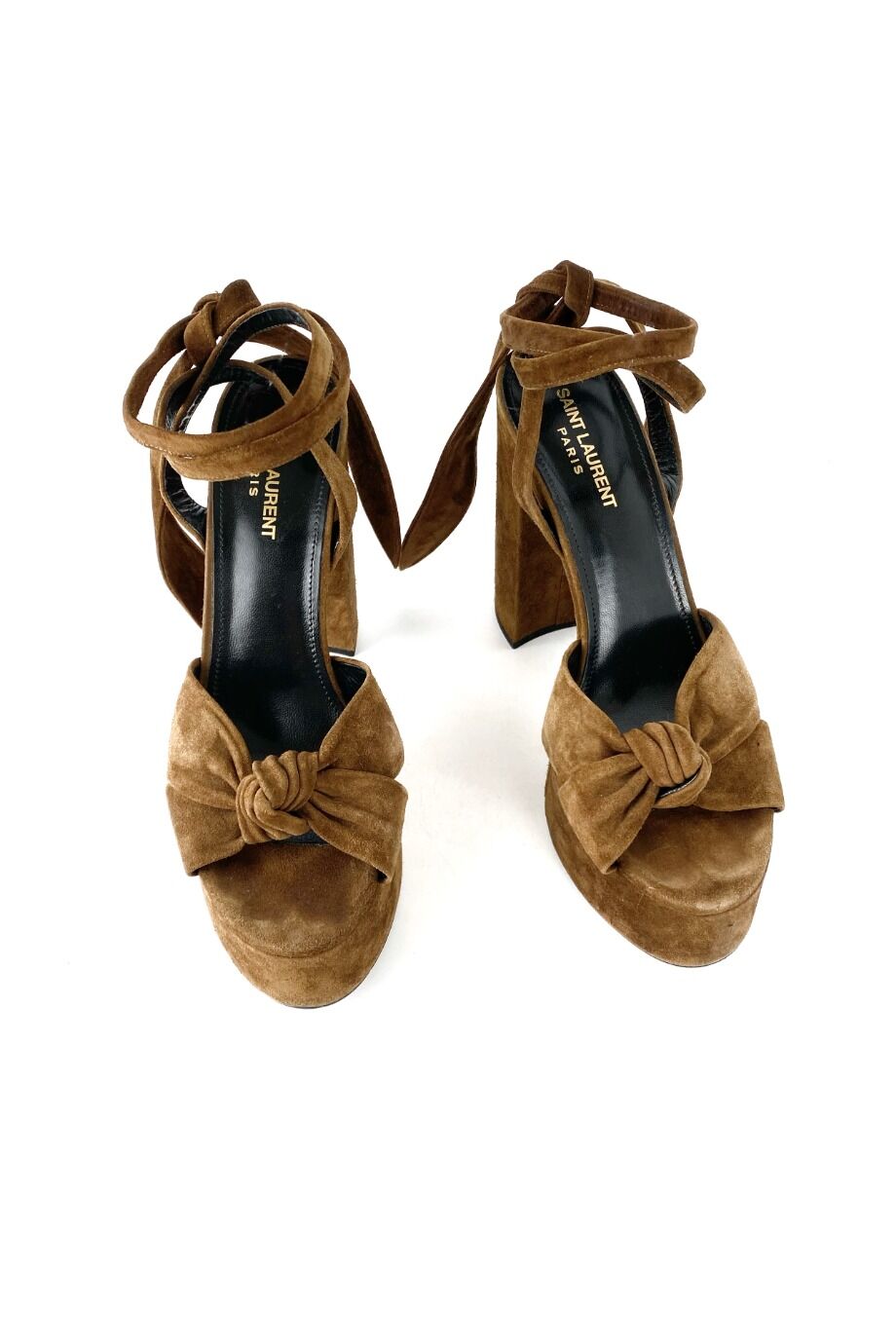 image 2 Замшевые босоножки карамельного цвета на платформе